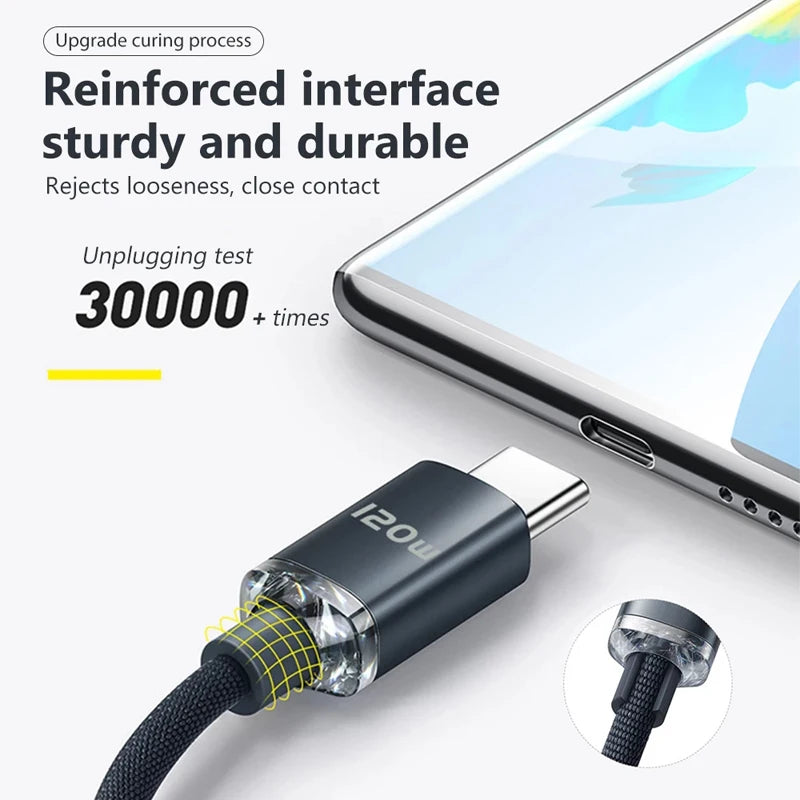 120W USB C Quick Charge Phone Cables