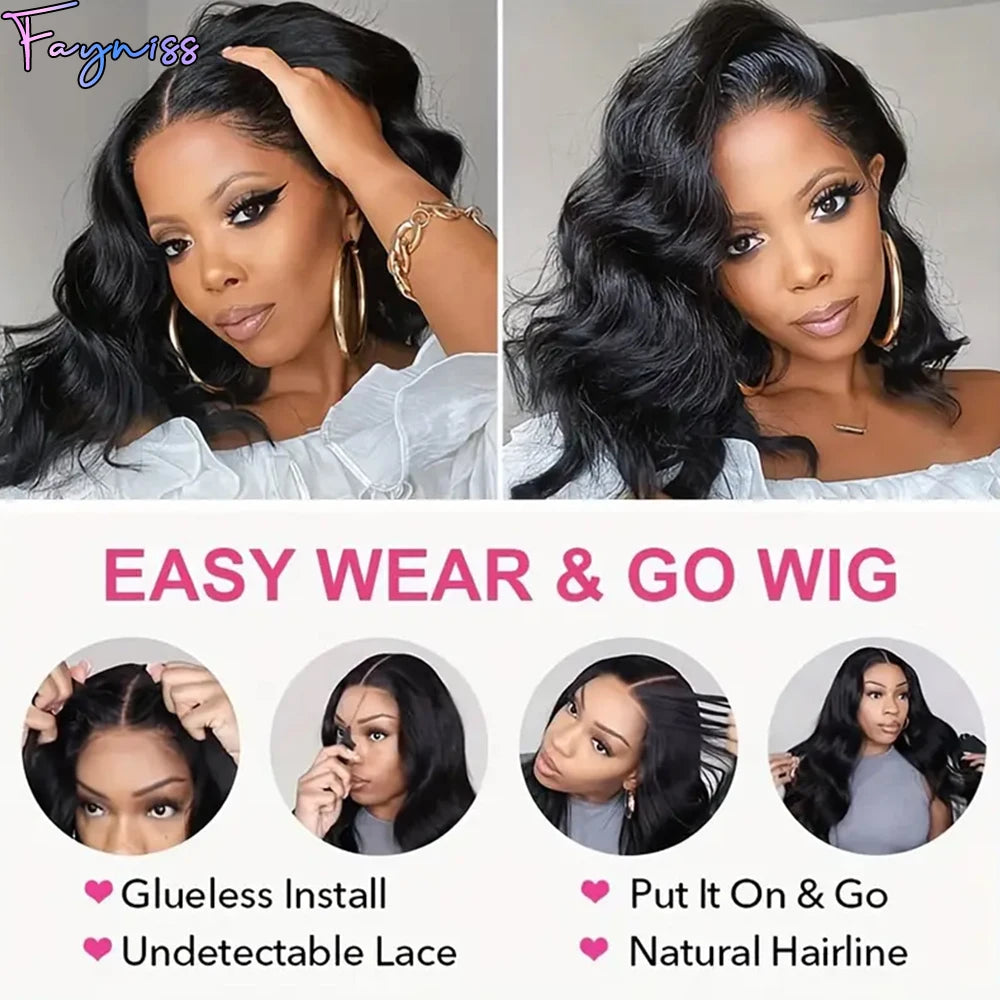 250% Density Body Wave Wear And Go Bob Wig