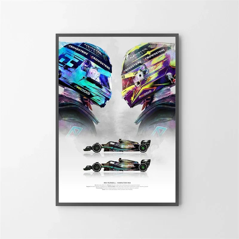Watercolor F1 Grand Prix Racing Poster