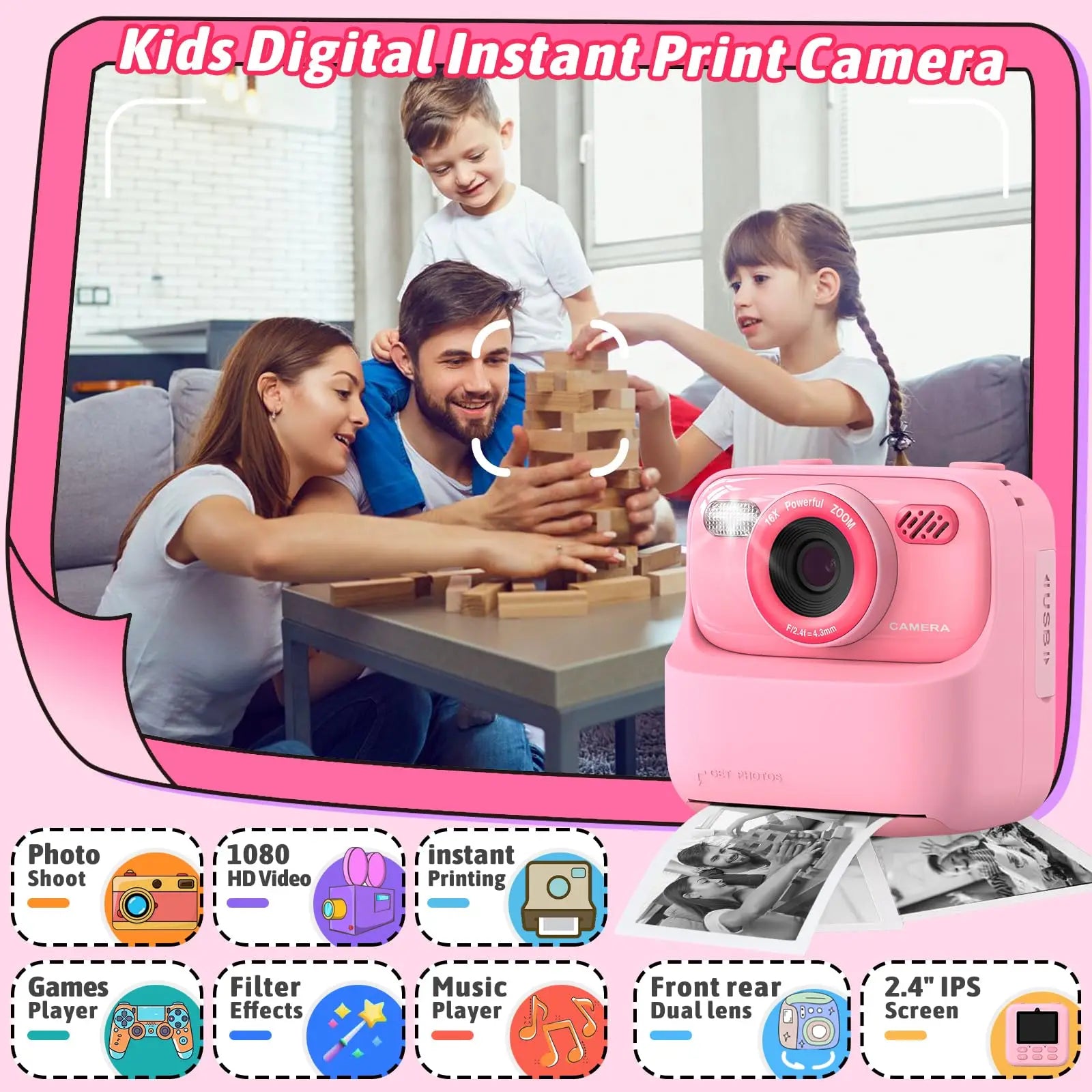 1080P HD Dual Lens Selfie Digital Camera