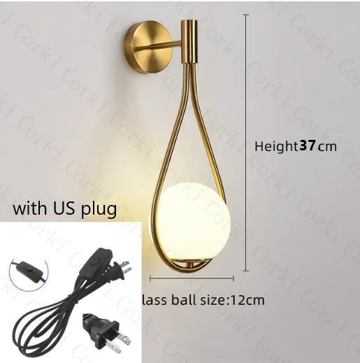 Nordic Creative Luxury Glass Ball LED Wall lamp