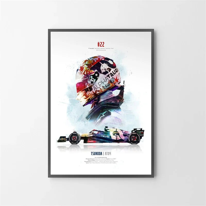 Watercolor F1 Grand Prix Racing Poster
