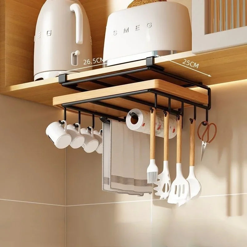 Kitchen Under Cupboard Hanging Organizer Rack