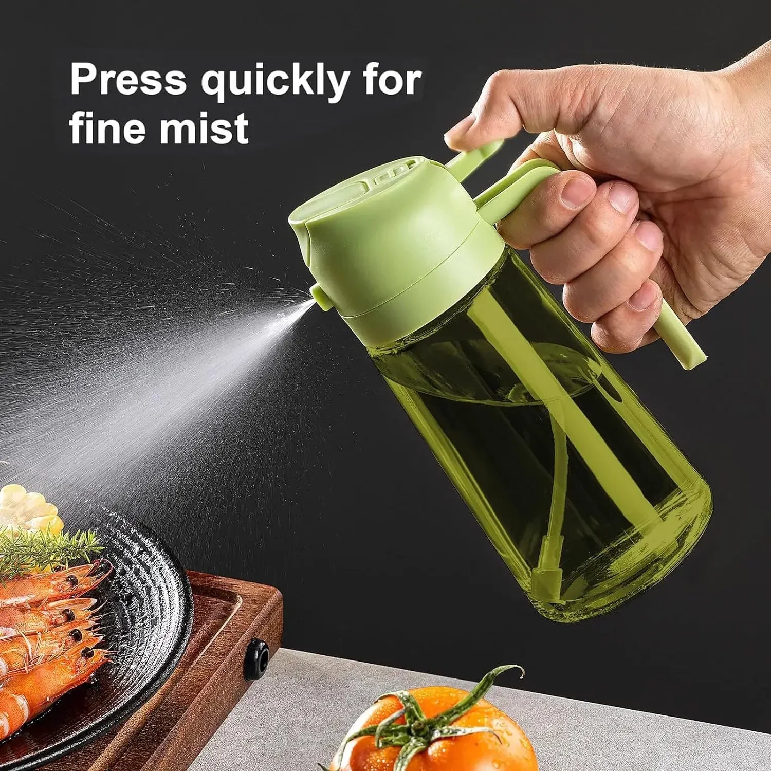 2-in-1 Light-Blocking Dark Glass Oil Sprayer & Pour Dispenser (500ml)