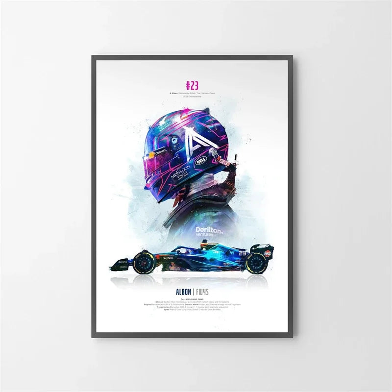 Watercolor F1 Grand Prix Racing Poster