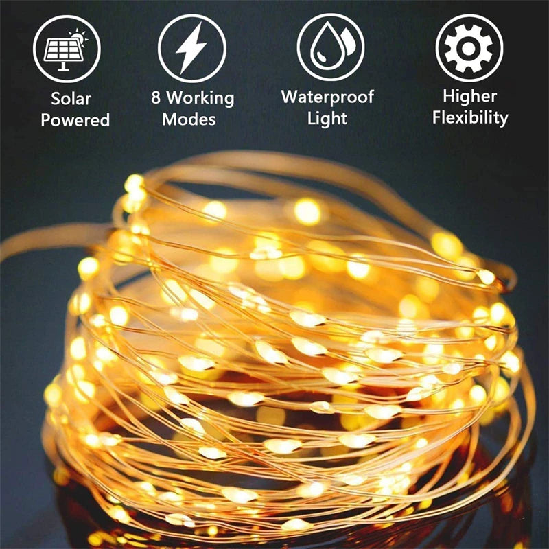 LED Solar Garden Fairy String Lights