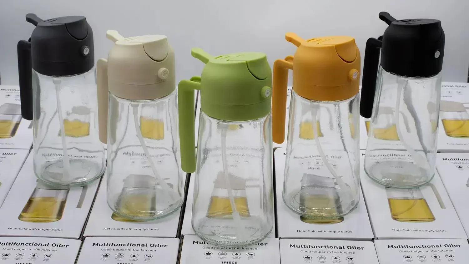 2-in-1 Light-Blocking Dark Glass Oil Sprayer & Pour Dispenser (500ml)