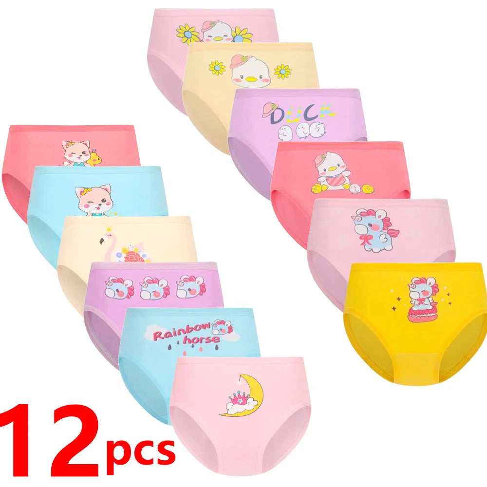 1/4/8/12 Pcs Children Girls Panties Sets