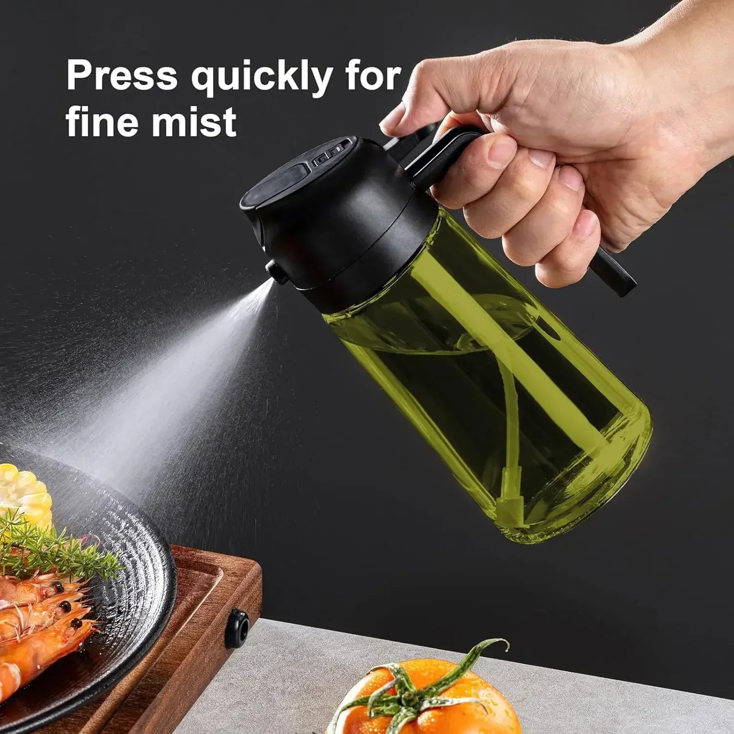 2-in-1 Light-Blocking Dark Glass Oil Sprayer & Pour Dispenser (500ml)