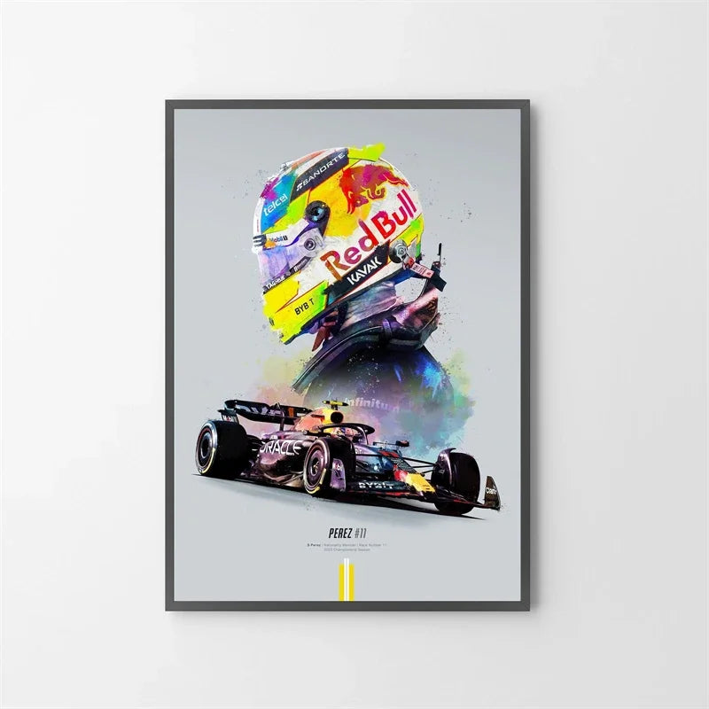 Watercolor F1 Grand Prix Racing Poster