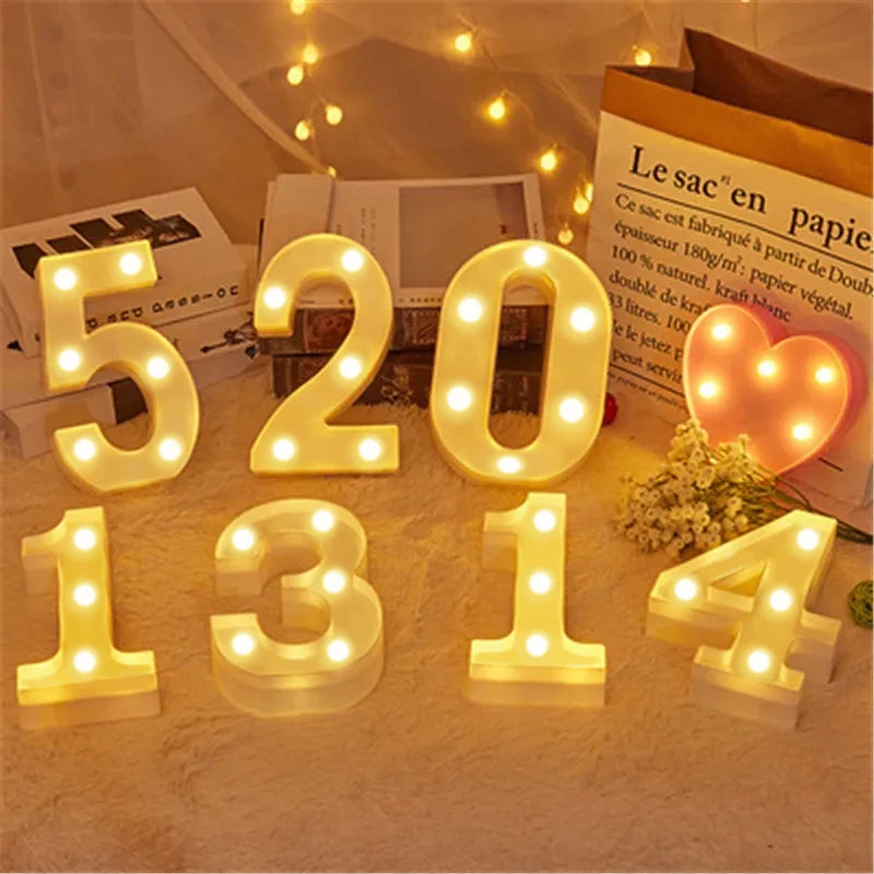 16cm Luminous LED Marquee Letters & Numbers (Warm White)