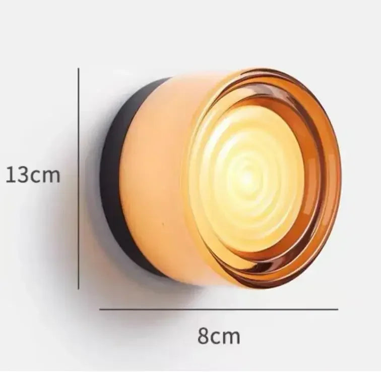 New Modern Glass Round Wall Sconce Light
