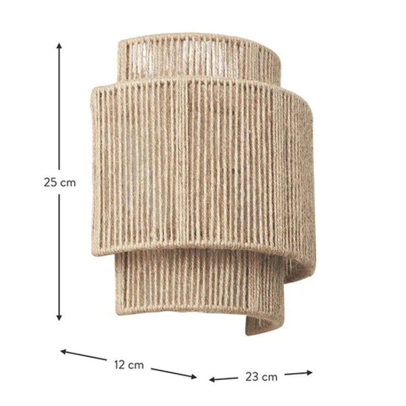 New Retro Rattan Weaving Wall Lamp