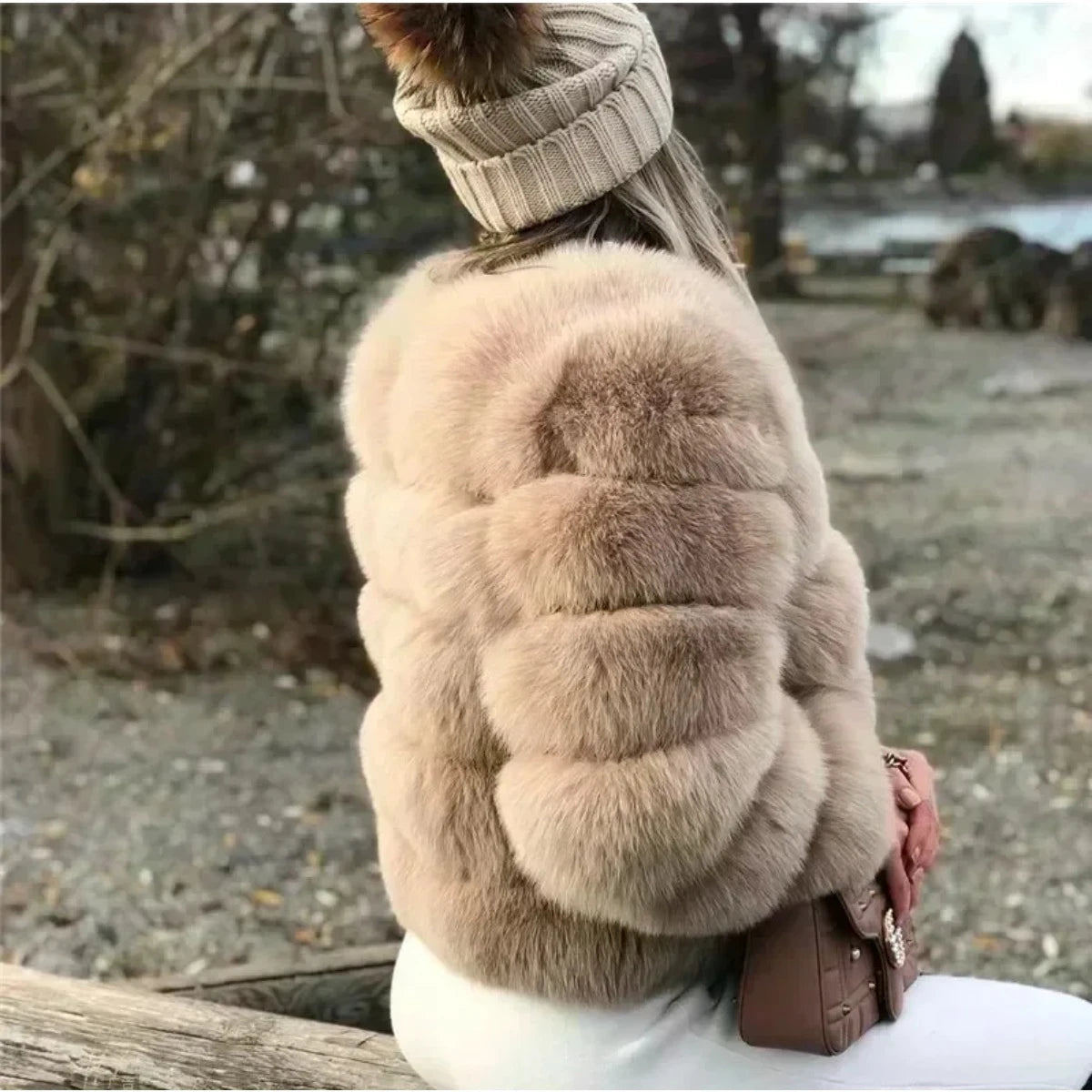 Women's Fashion faux fur coat