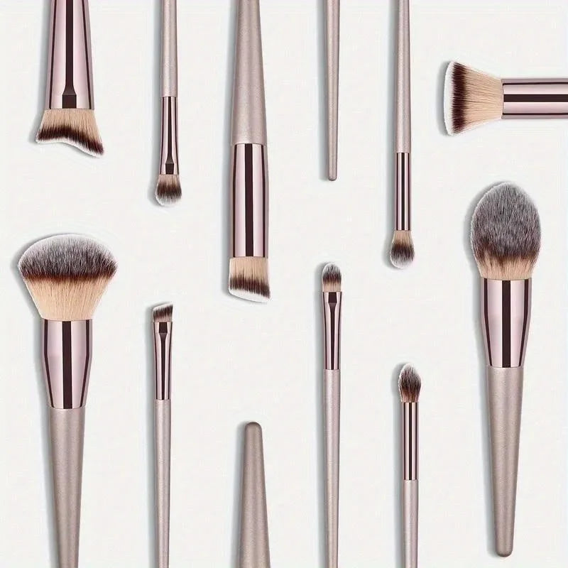 10 Pcs Champagne Gold Makeup Brushes