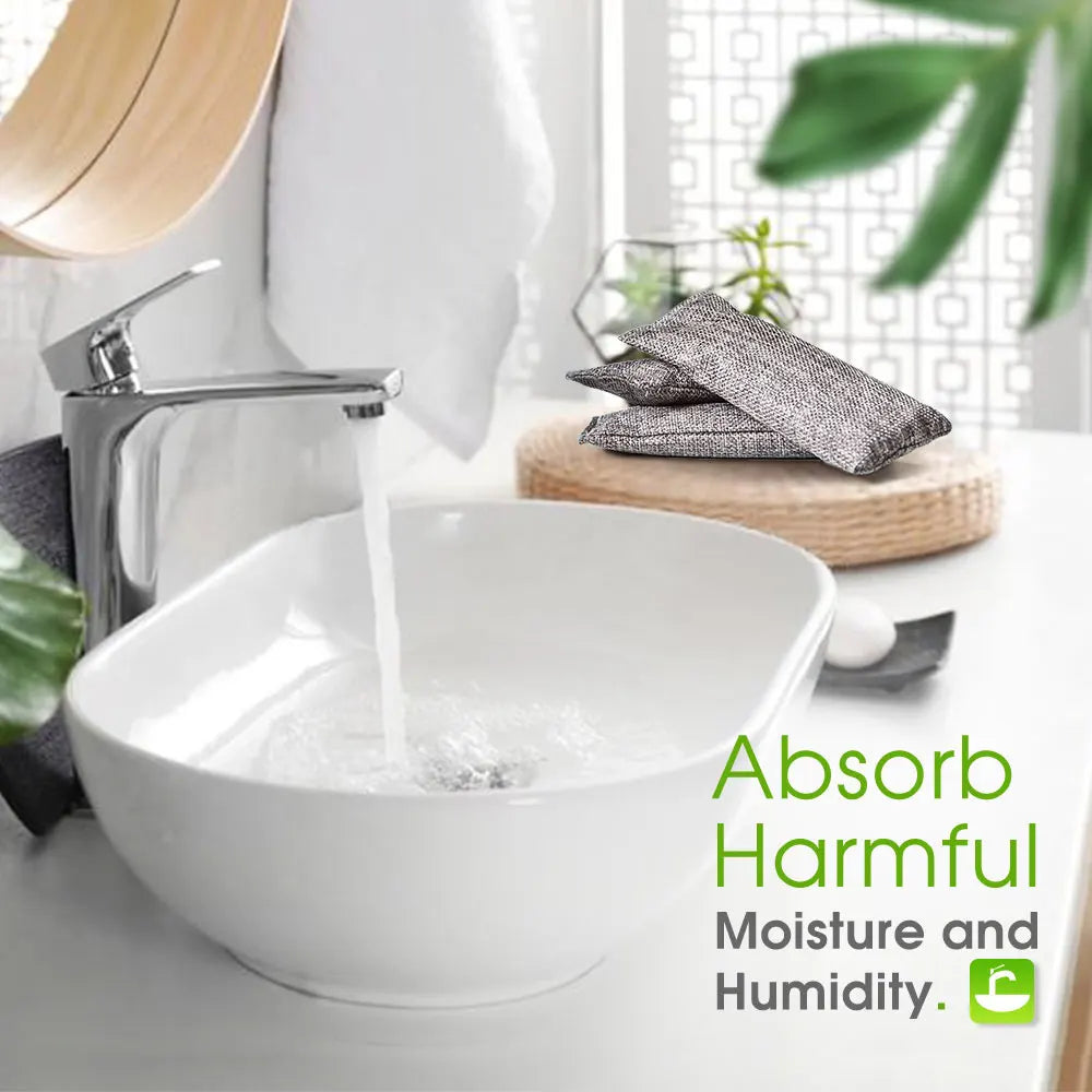 10-Pack Natural Bamboo Activated Charcoal Air Purifying & Odor Absorber Bags