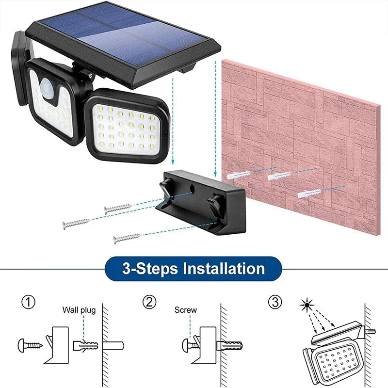 Solar Outdoor Motion Sensor Wall Lamp