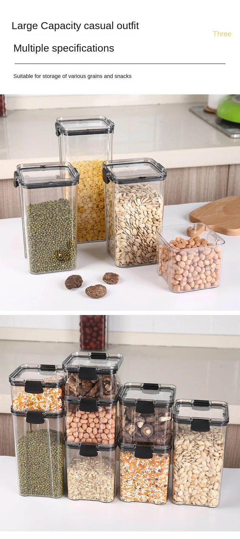 5-Piece Transparent Airtight Food Storage Jar Set