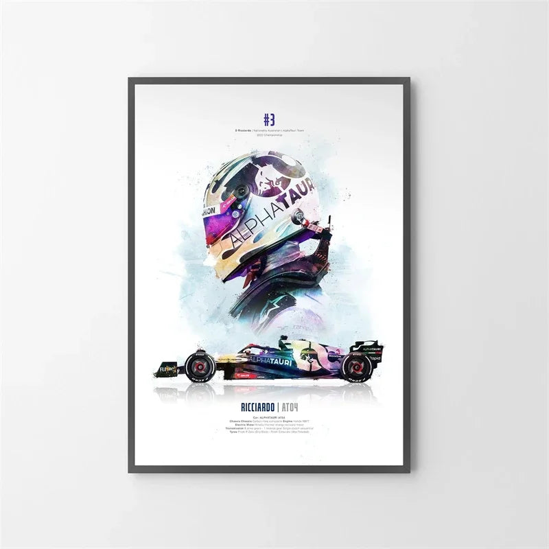 Watercolor F1 Grand Prix Racing Poster