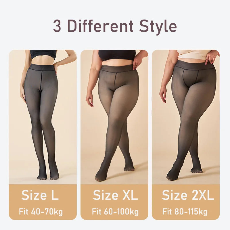 Women Warm Winter Sexy Translucent Pantyhose Leggings
