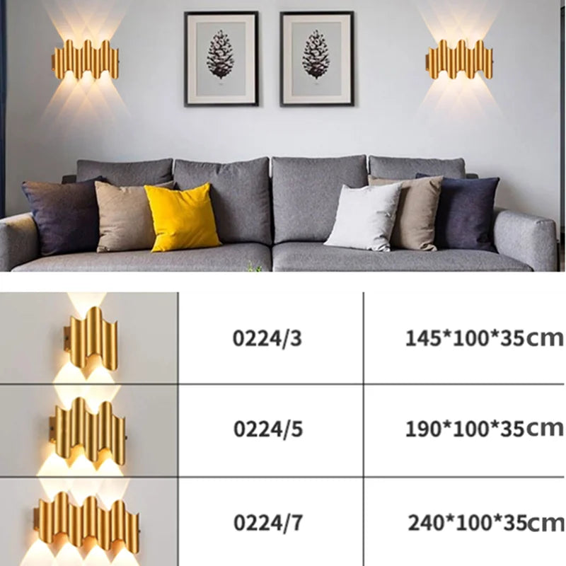 Aluminum Golden Body LED Wall Light