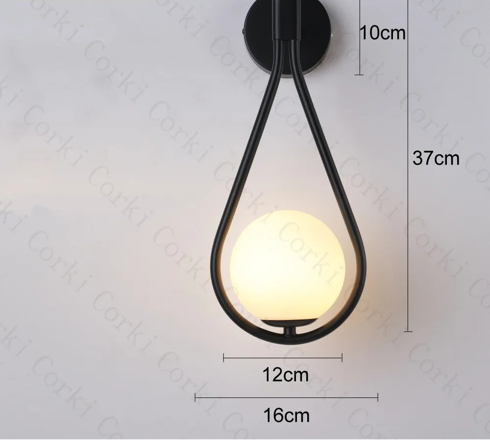 Nordic Creative Luxury Glass Ball LED Wall lamp