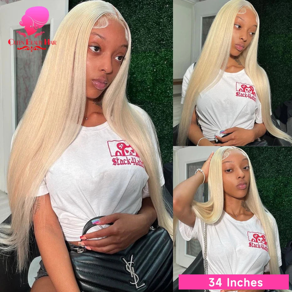 38 Inches 360 Lace Frontal Blonde 613 Wig