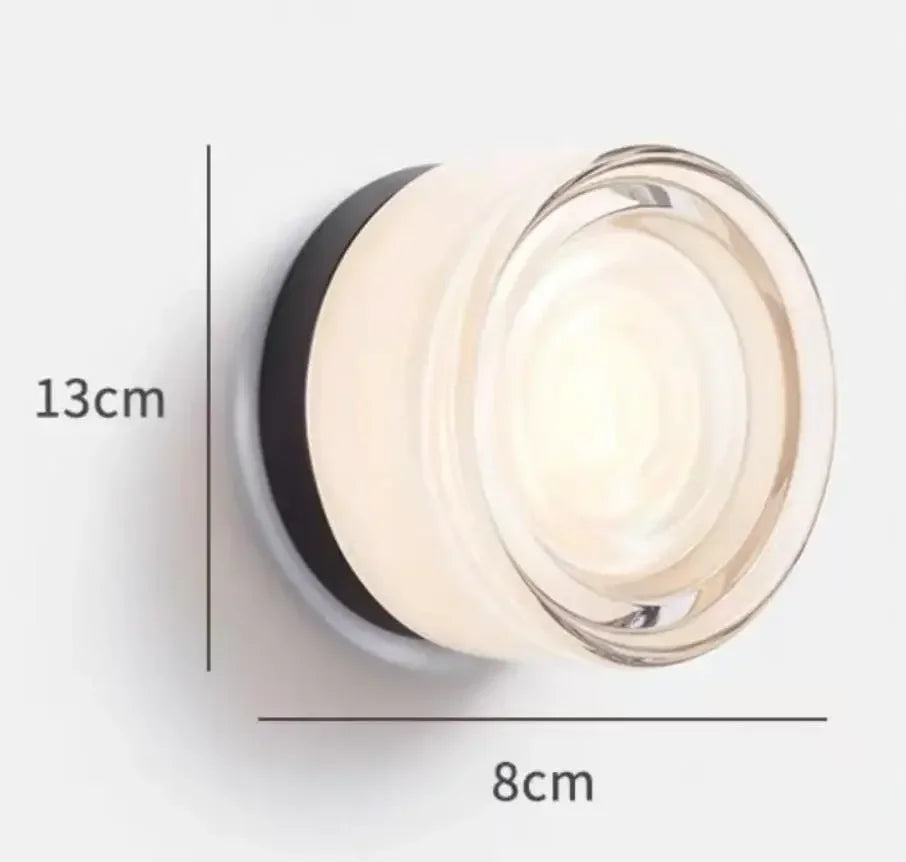New Modern Glass Round Wall Sconce Light