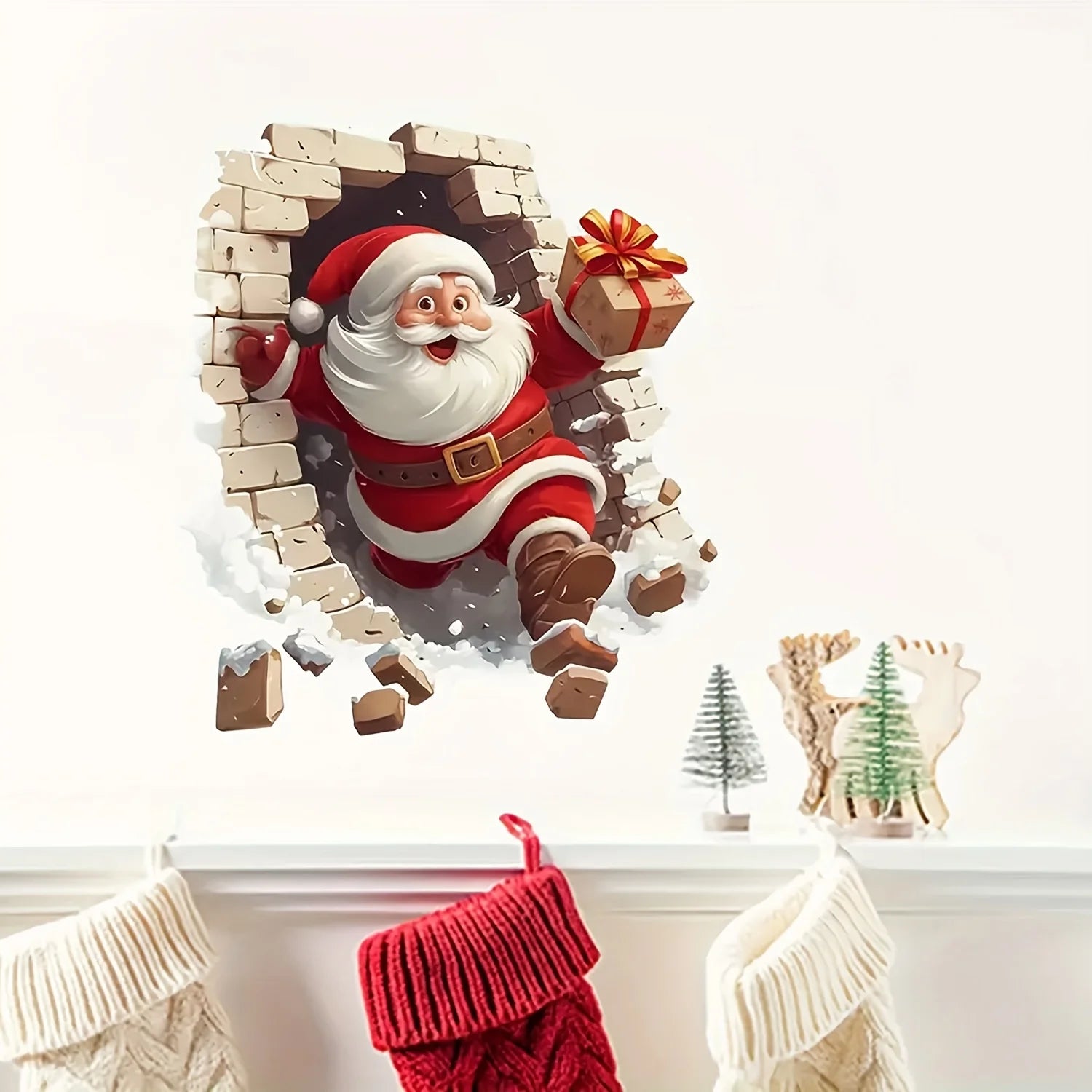 1pc Santa Claus Christmas Wall Decal