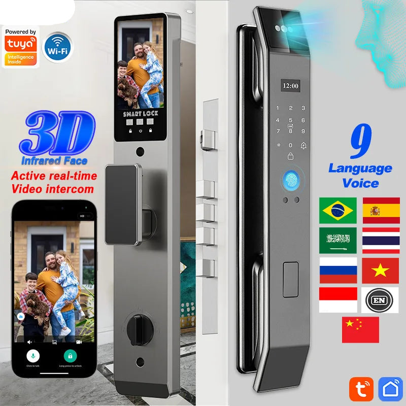 XSDTS Wifi Tuya APP Face Recognition Smart Door Lock