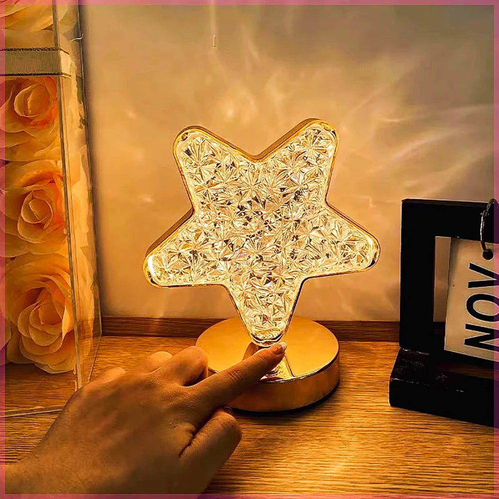 3D Crystal Touch-Control LED Night Light (USB Rechargeable)