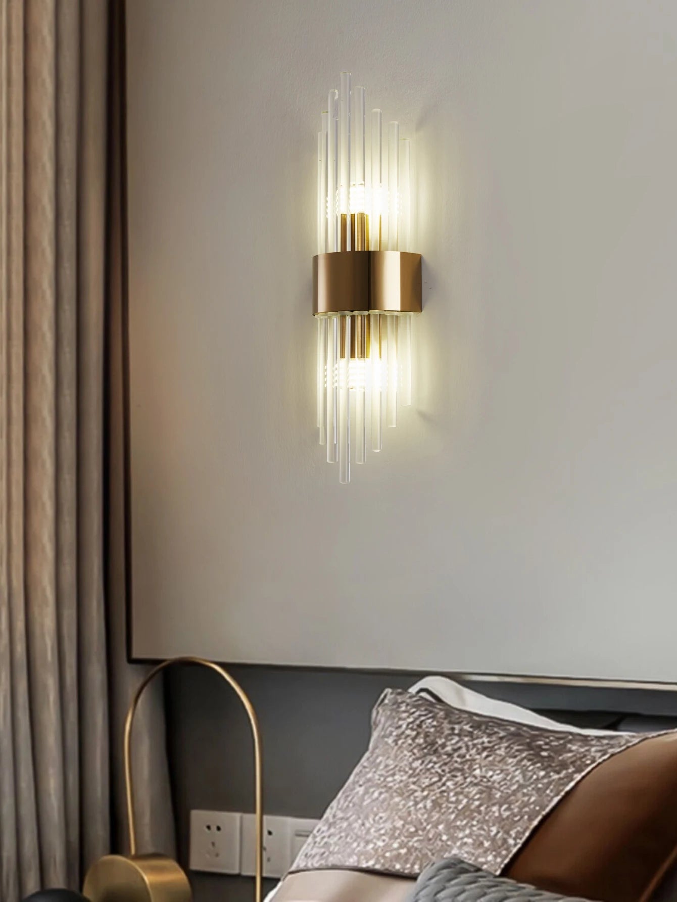 New Stainless Steel Crystal Wall Sconce Light