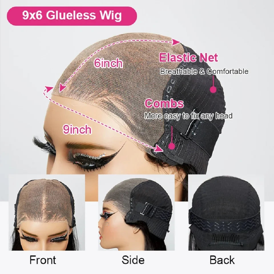 New Straight Pre Cut Glueless Wig