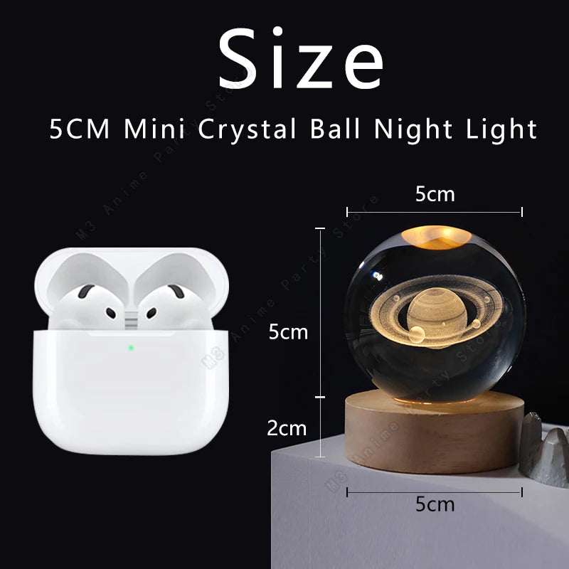 3D Engraved Crystal Ball Night Light (Galaxy, Planets, Moon)
