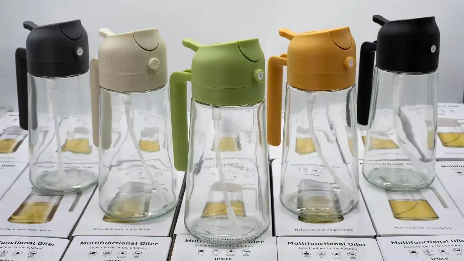 2-in-1 Light-Blocking Dark Glass Oil Sprayer & Pour Dispenser (500ml)