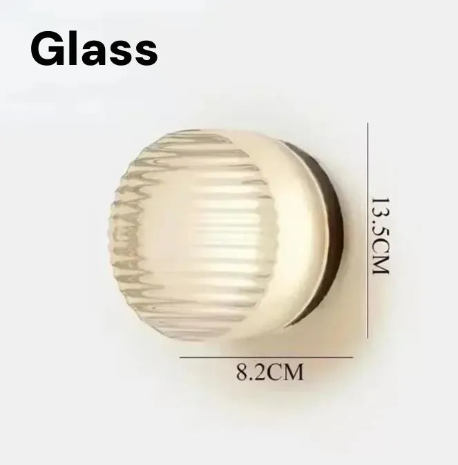 New Modern Glass Round Wall Sconce Light