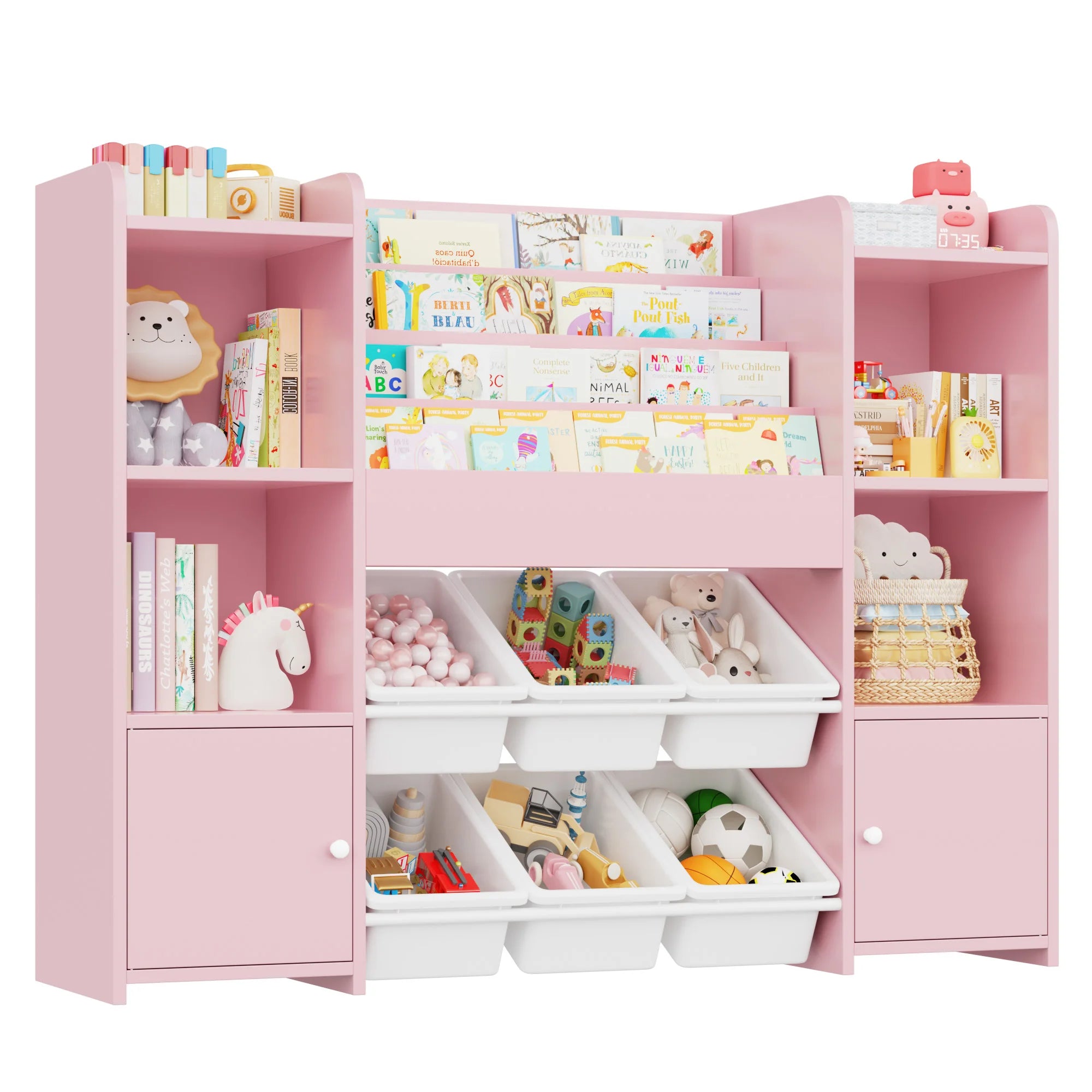 Getone 4-Tier Kids Toy Storage Unit & Bookshelf
