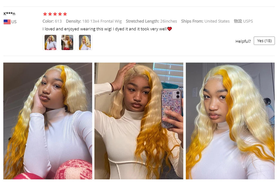 613 Honey Blonde HD Transparent Lace Wig