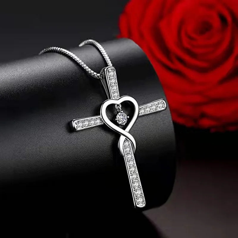 Exquisite Crystal Cross Pendant Necklace