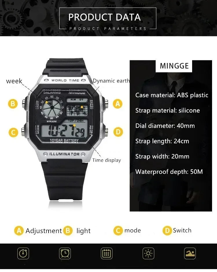 Military Digital Sports Watch