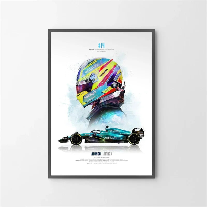 Watercolor F1 Grand Prix Racing Poster