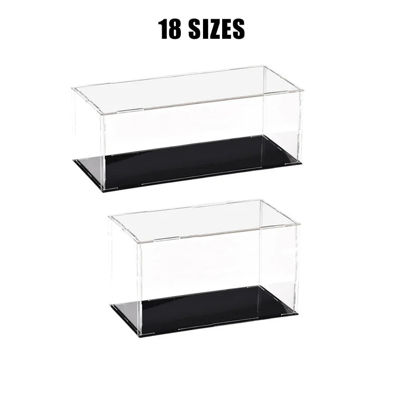 18 Sizes Clear Acrylic Display Case Dustproof Toy
