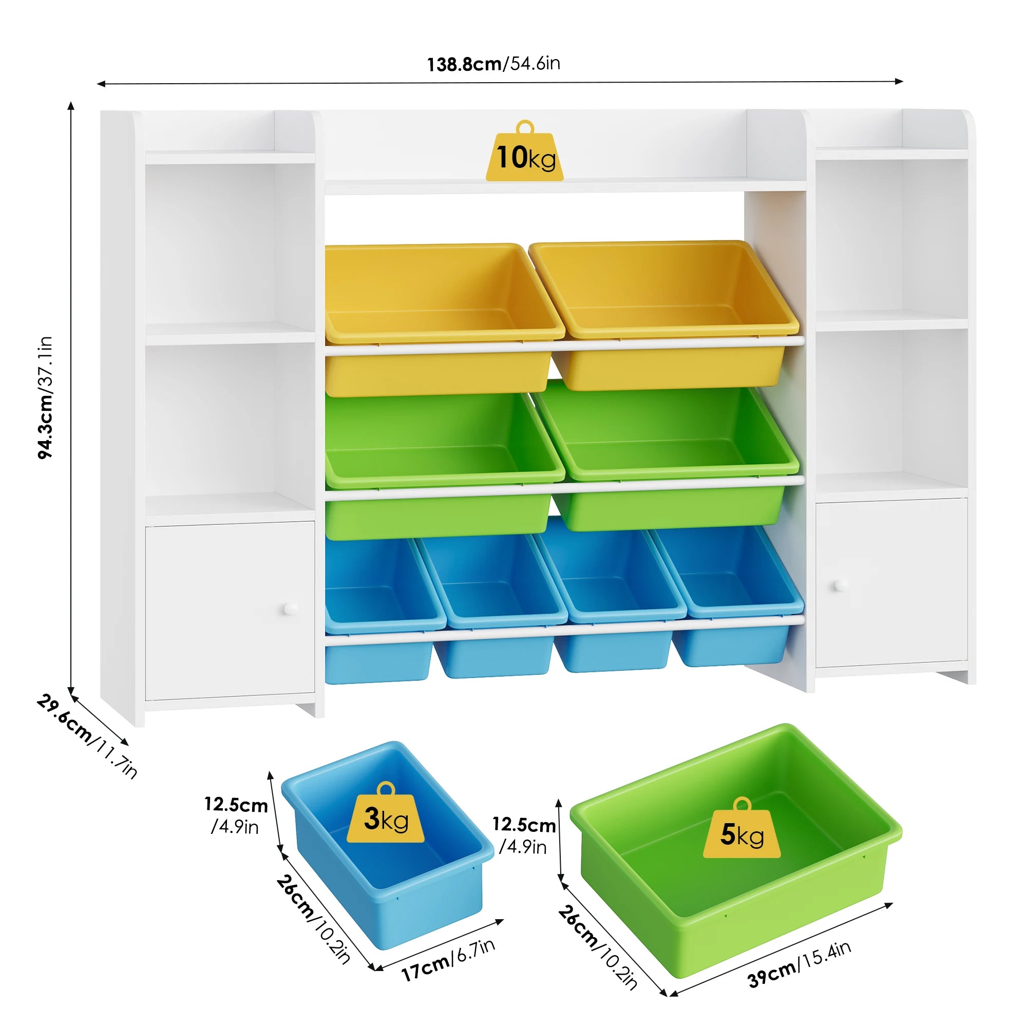 Getone Children's Bookcase & Toy Storage Unit