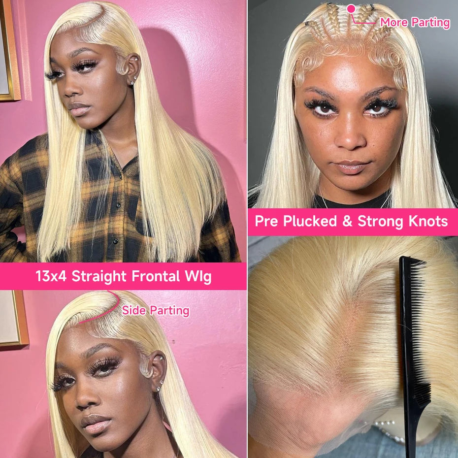 38 Inches 360 Lace Frontal Blonde 613 Wig