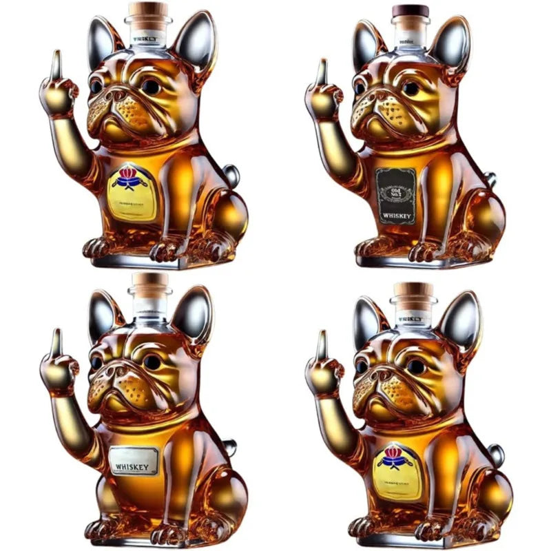 10Oz Glass Whiskey Wine Bottle Statue Decoration