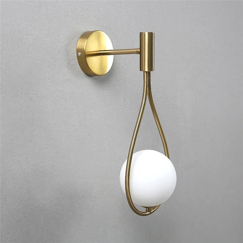 Modern Metal Glass Ball Wall Lamp