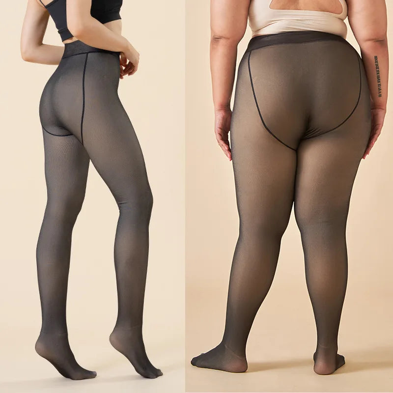 Women Warm Winter Sexy Translucent Pantyhose Leggings