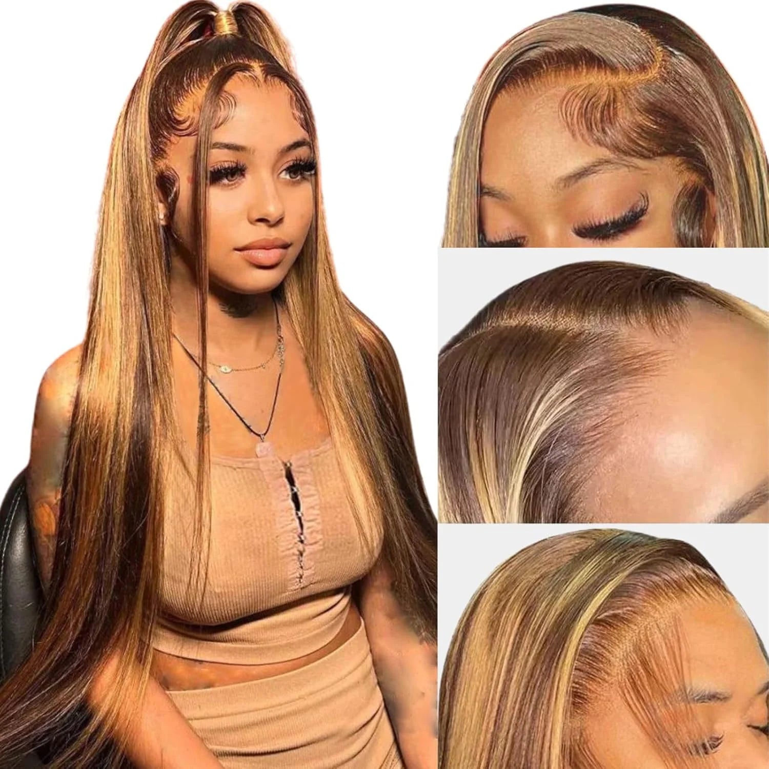 Highlight Wig 13x6 Hd Lace Frontal Wig Natural Hairline PrePlucked 30 Inch 13x4 Honey Blonde Straight Lace Front Wigs Human Hair