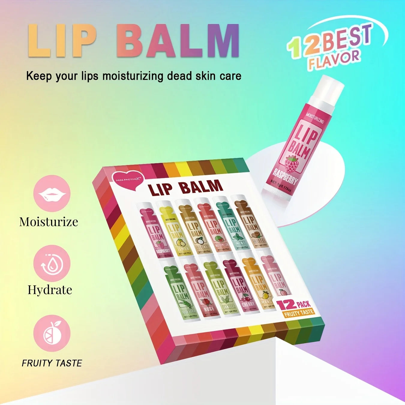 12 PCS/gift lip balm set