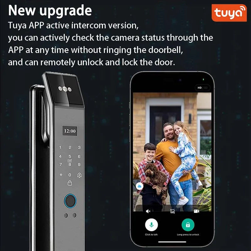 XSDTS Wifi Tuya APP Face Recognition Smart Door Lock